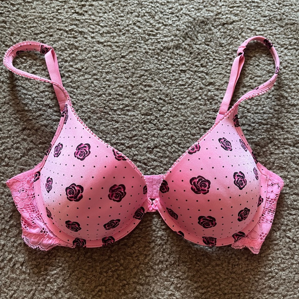 Victoria Secret Sexy Little Thing Pink Floral Polka dot Bra